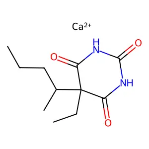 5-Ethyl-5-(sec-pentyl)barbituric acid, calcium salt structure