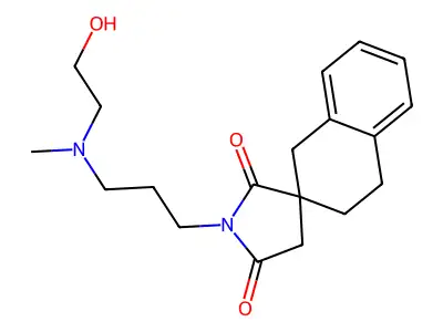 Spiro(naphthalene-2(1H),3'-pyrrolidine)-2',5'-dione, 3,4-dihydro-1'-(3-((2-hydroxyethyl)methylamino)propyl)-, hydrochloride structure