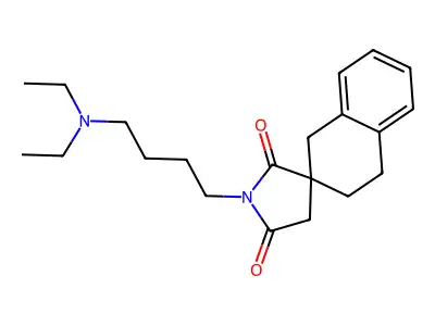 Spiro(naphthalene-2(1H),3'-pyrrolidine)-2',5'-dione, 3,4-dihydro-1'-(4-(diethylamino)butyl)-, hydrochloride structure
