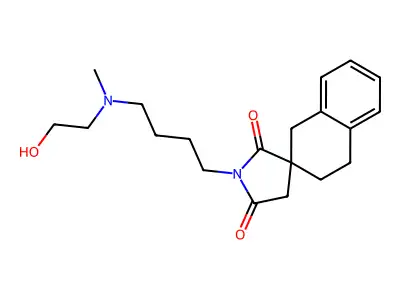 Spiro(naphthalene-2(1H),3'-pyrrolidine)-2',5'-dione, 3,4-dihydro-1'-(4-((2-hydroxyethyl)methylamino)butyl)- structure