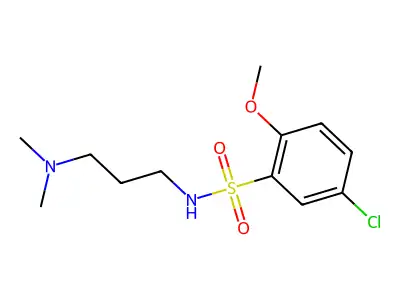 5-chloro-N-[3-(dimethylamino)propyl]-2-methoxybenzenesulfonamide structure