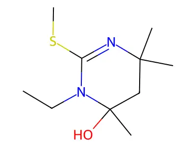 3-ethyl-4,6,6-trimethyl-2-methylsulfanyl-5H-pyrimidin-4-ol structure