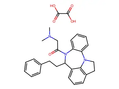 Benzo(b)pyrrolo(3,2,1-jk)(1,4)benzodiazepine, 1,2,6,7-tetrahydro-7-((dimethylamino)acetyl)-6-(2-phenylethyl)-, ethanedioate (1:1) structure