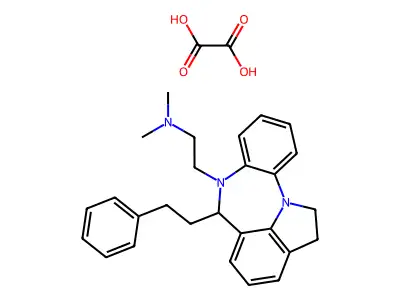 Benzo(b)pyrrolo(3,2,1-jk)(1,4)benzodiazepine-7(6H)-ethanamine, 1,2-dihydro-N,N-dimethyl-6-(2-phenylethyl)-, ethanedioate (1:1) structure