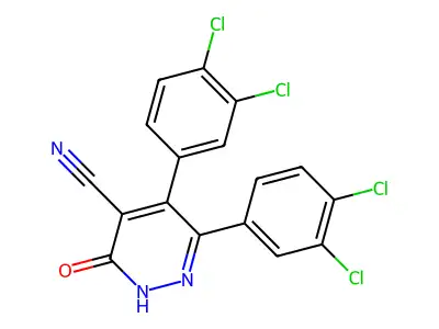 4-Pyridazinecarbonitrile, 5,6-bis(3,4-dichlorophenyl)-2,3-dihydro-3-oxo- structure