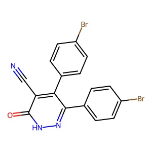 4-Pyridazinecarbonitrile, 5,6-bis(4-bromophenyl)-2,3-dihydro-3-oxo- structure