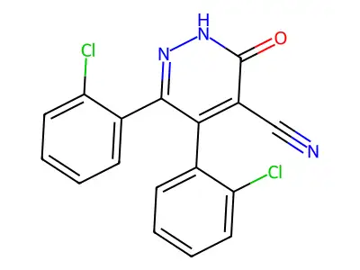 4-Pyridazinecarbonitrile, 5,6-bis(2-chlorophenyl)-2,3-dihydro-3-oxo- structure