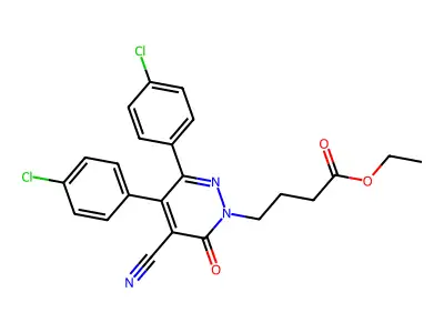 1(6H)-Pyridazinebutanoic acid, 3,4-bis(4-chlorophenyl)-5-cyano-6-oxo-, ethyl ester structure