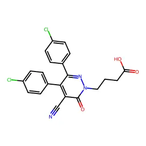 1(6H)-Pyridazinebutanoic acid, 3,4-bis(4-chlorophenyl)-5-cyano-6-oxo- structure