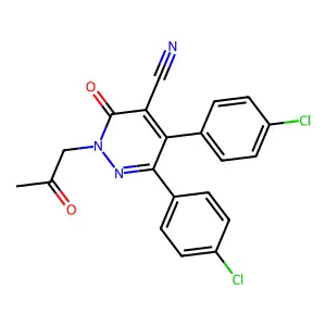 4-Pyridazinecarbonitrile, 5,6-bis(4-chlorophenyl)-2,3-dihydro-3-oxo-2-(2-oxopropyl)- structure