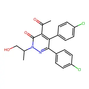 4-Acetyl-5,6-bis(4-chlorophenyl)-2-(1-hydroxypropan-2-yl)pyridazin-3-one structure