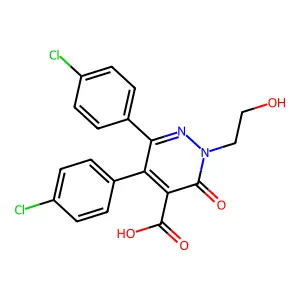 5,6-bis(4-chlorophenyl)-2-(2-hydroxyethyl)-3-oxopyridazine-4 structure
