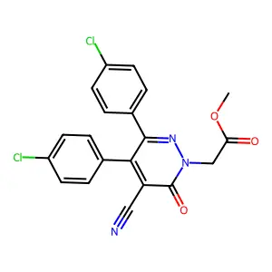 1(6H)-Pyridazineacetic acid, 3,4-bis(4-chlorophenyl)-5-cyano-6-oxo-, methyl ester structure