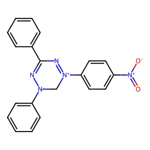 1-(4-Nitrophenyl)-3,5-diphenyl-5,6-dihydro-1,2,4,5-tetrazin-1-ium structure