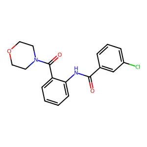 3-chloro-N-[2-(morpholine-4-carbonyl)phenyl]benzamide structure