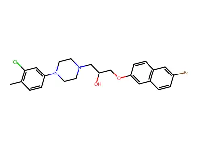 1-[(6-bromonaphthalen-2-yl)oxy]-3-[4-(3-chloro-4-methylphenyl)piperazin-1-yl]propan-2-ol structure