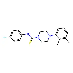 4-(2,3-dimethylphenyl)-N-(4-fluorophenyl)piperazine-1-carbothioamide structure