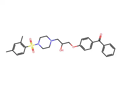 [4-(3-{4-[(2,4-dimethylphenyl)sulfonyl]piperazin-1-yl}-2-hydroxypropoxy)phenyl](phenyl)methanone structure