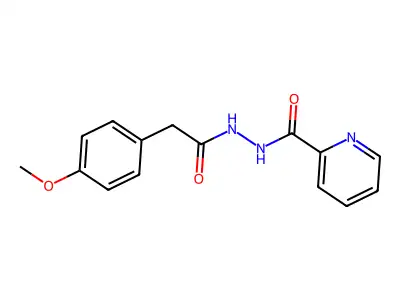 N'-[2-(4-methoxyphenyl)acetyl]pyridine-2-carbohydrazide structure