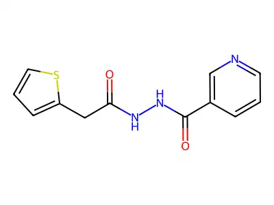N'-[2-(thiophen-2-yl)acetyl]pyridine-3-carbohydrazide structure