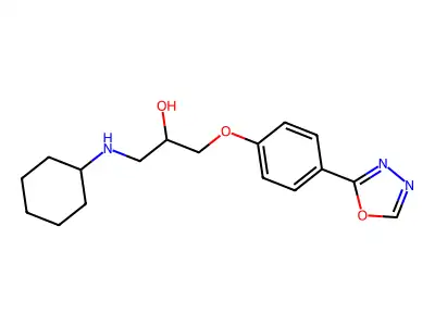 1-(Cyclohexylamino)-3-[4-(1,3,4-oxadiazol-2-yl)phenoxy]propan-2-ol structure