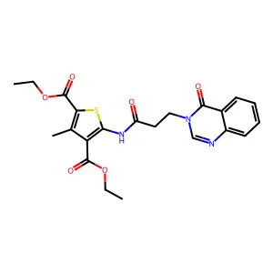 Diethyl 3-methyl-5-[3-(4-oxoquinazolin-3-yl)propanoylamino]thiophene-2,4-dicarboxylate structure