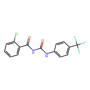 Benzamide, 2-chloro-N-(((4-(trifluoromethyl)phenyl)amino)carbonyl)- structure