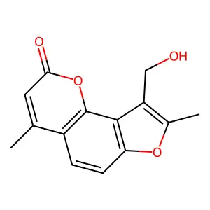 2H-Furo(2,3-h)-1-benzopyran-2-one, 4,8-dimethyl-7-(hydroxymethyl)- structure