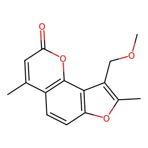 2H-Furo(2,3-h)-1-benzopyran-2-one, 9-(methoxymethyl)-4,8-dimethyl- structure
