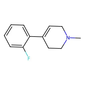 2'-fluoro-N-methyl-4-phenyl-1,2,3,6-tetrahydropyridine structure