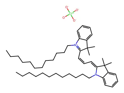 1,1'-Didodecyl-3,3,3',3'-tetramethylindocarbocyanine perchlorate structure