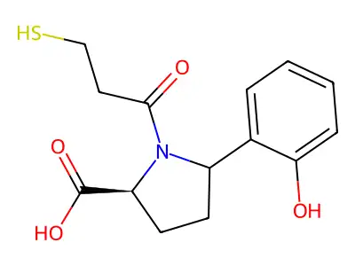 5-(2-Hydroxyphenyl)-1-(3-sulfanylpropanoyl)proline structure