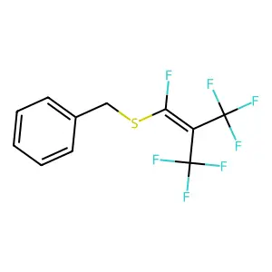[[[1,3,3,3-Tetrafluoro-2-(trifluoromethyl)-1-propen-1-yl]thio]methyl]benzene structure