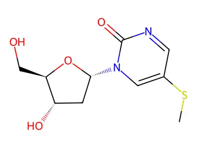 1-(2-Deoxy-beta-D-ribofuranosyl)-5-(methylmercapto)-2-pyrimidinone structure