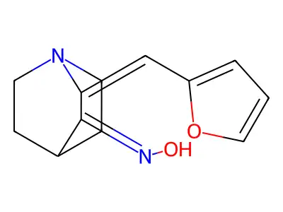 (2E,3Z)-2-(2-Furanylmethylene)-1-azabicyclo[2.2.2]octan-3-one oxime structure