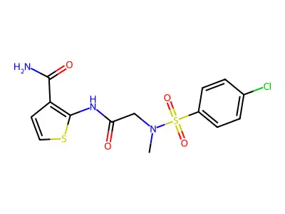 2-[[2-[(4-Chlorophenyl)sulfonyl-methylamino]acetyl]amino]thiophene-3-carboxamide structure