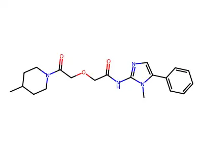 N-(1-methyl-5-phenyl-1H-imidazol-2-yl)-2-[2-(4-methylpiperidin-1-yl)-2-oxoethoxy]acetamide structure