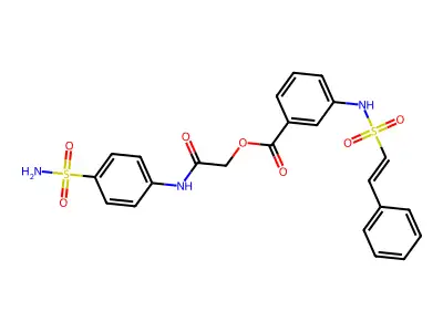 [2-oxo-2-(4-sulfamoylanilino)ethyl] 3-[[(E)-2-phenylethenyl]sulfonylamino]benzoate structure
