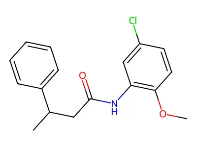 N-(5-chloro-2-methoxyphenyl)-3-phenylbutanamide structure