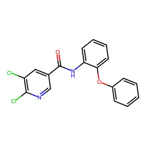 5,6-dichloro-N-(2-phenoxyphenyl)pyridine-3-carboxamide structure