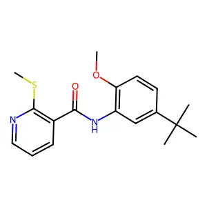 N-(5-(tert-Butyl)-2-methoxyphenyl)-2-(methylthio)nicotinamide structure