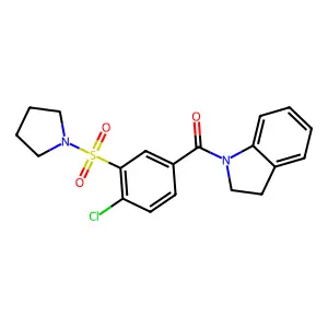 (4-Chloro-3-(pyrrolidin-1-ylsulfonyl)phenyl)(indolin-1-yl)methanone structure