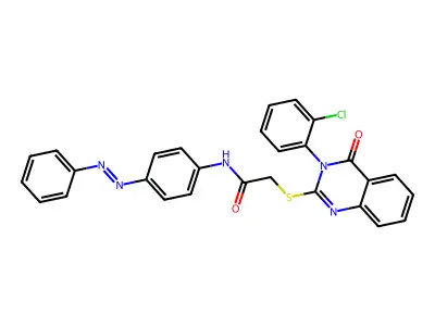 Acetamide, 2-[[3-(2-chlorophenyl)-3,4-dihydro-4-oxo-2-quinazolinyl]thio]-N-[4-(2-phenyldiazenyl)phenyl]- structure