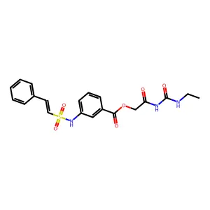 2-[(Ethylcarbamoyl)amino]-2-oxoethyl 3-(2-phenylethenesulfonamido)benzoate structure