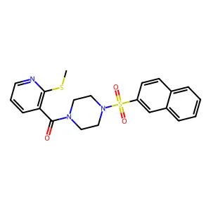 1-[2-(Methylsulfanyl)pyridine-3-carbonyl]-4-(naphthalene-2-sulfonyl)piperazine structure