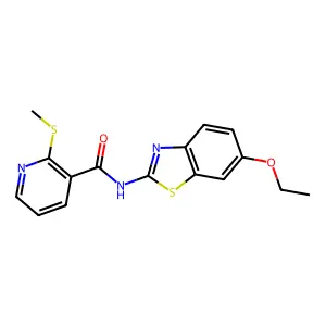 N-(6-ethoxy-1,3-benzothiazol-2-yl)-2-(methylsulfanyl)pyridine-3-carboxamide structure