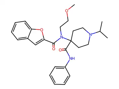 4-[(1-benzofuran-2-ylcarbonyl)(2-methoxyethyl)amino]-N-phenyl-1-(propan-2-yl)piperidine-4-carboxamide structure