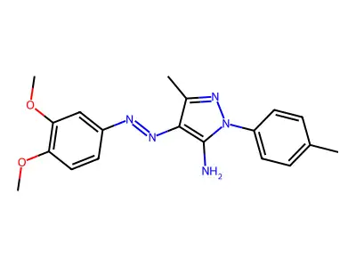 (4E)-4-[2-(3,4-dimethoxyphenyl)hydrazinylidene]-5-methyl-2-(4-methylphenyl)-2,4-dihydro-3H-pyrazol-3-imine structure