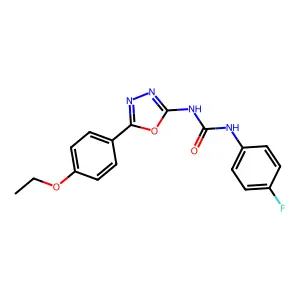 1-[5-(4-Ethoxyphenyl)-1,3,4-oxadiazol-2-yl]-3-(4-fluorophenyl)urea structure