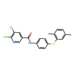 5,6-dichloro-N-{4-[(2,5-dimethylphenyl)sulfanyl]phenyl}pyridine-3-carboxamide structure